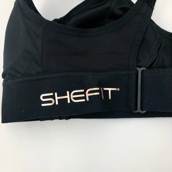 BRAND NEW Shefit Ultimate Sports Bra in Black Zipper Front Adjustable Straps XS - Picture 3 of 5